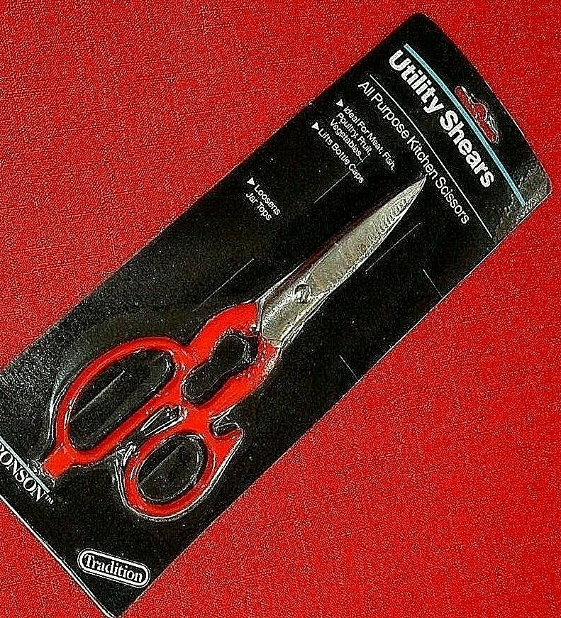 Aronson Aluminum Utility Shears Kitchen Scissors Red Painted Handle