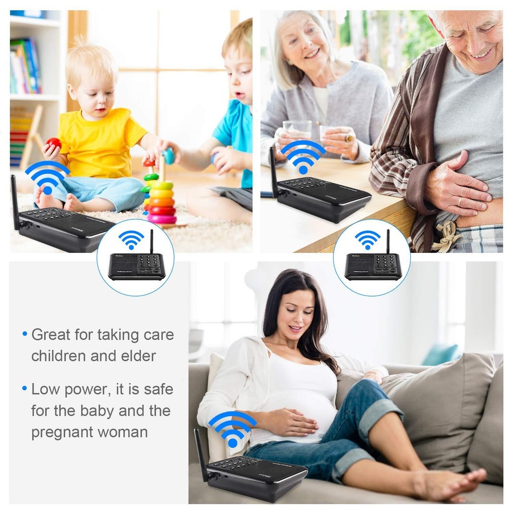 Home Office House Wireless Intercom System 1/2 Mile Range Room To Room Talking
