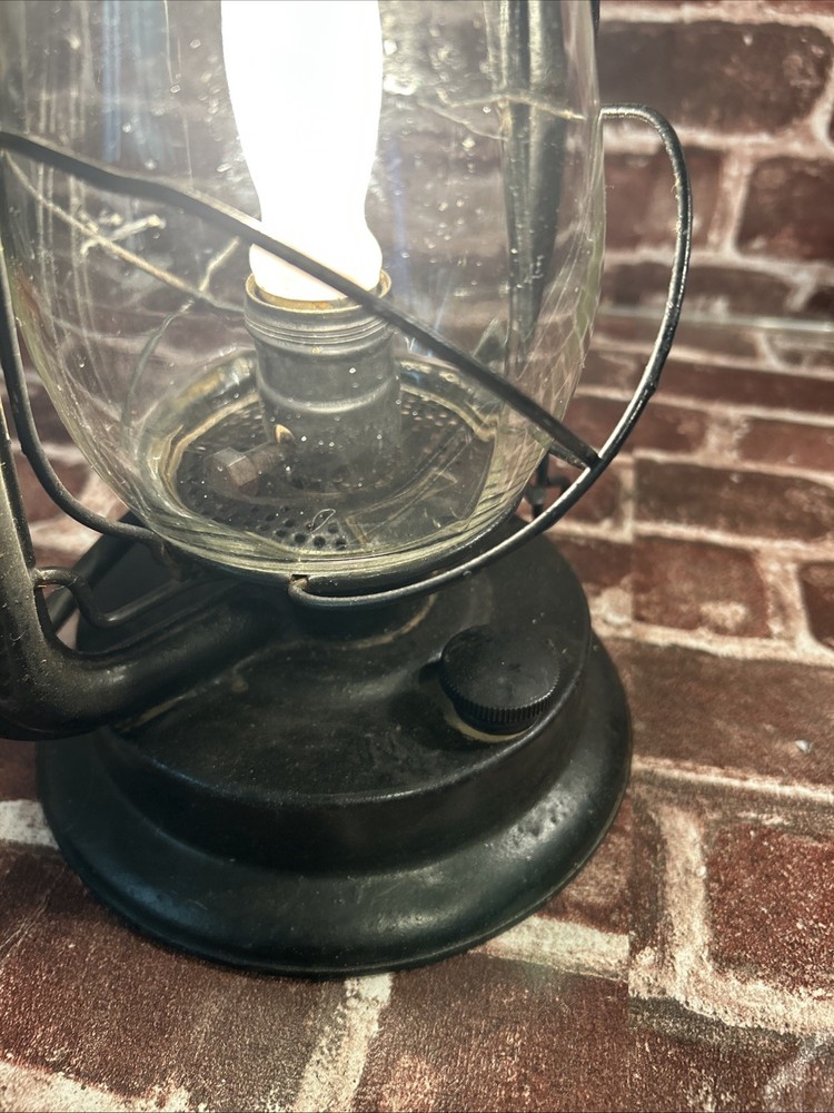 Antique Paull's Red Lantern No. 0 Clear Globe Electrified