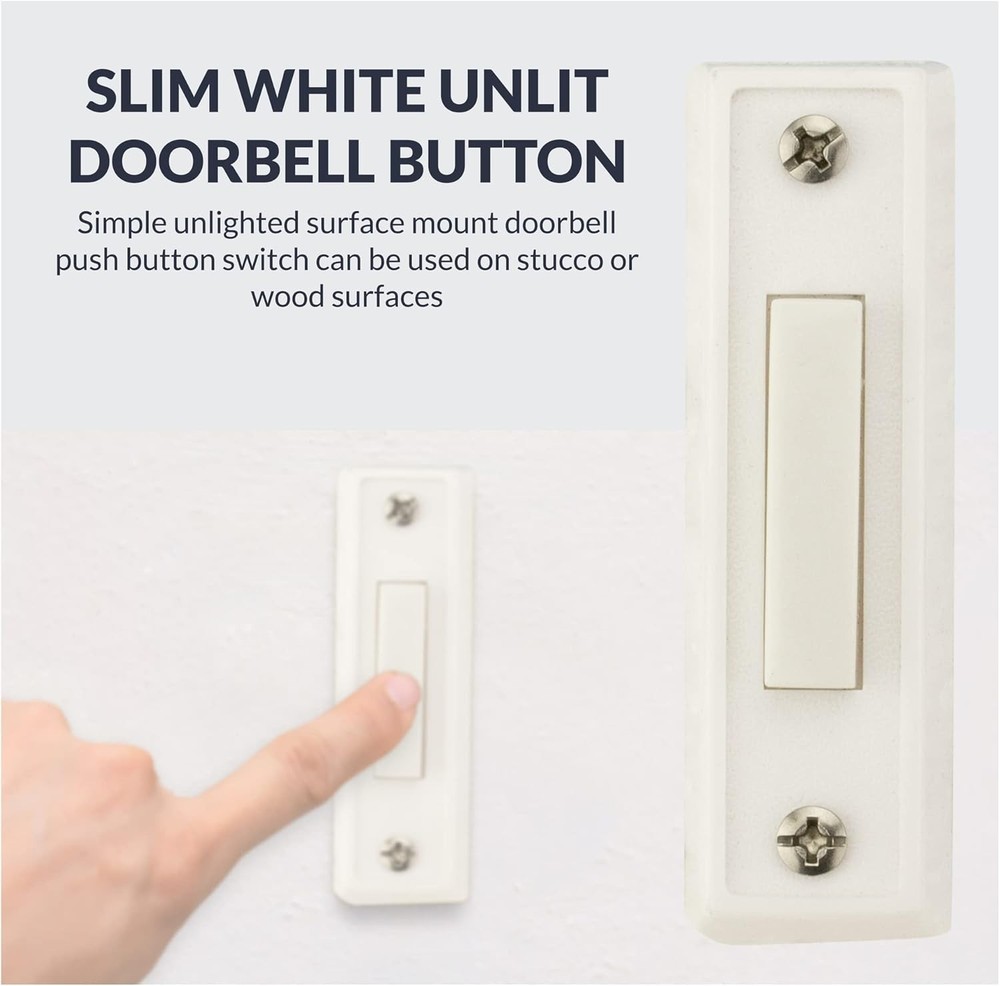 Unlighted Doorbell Button, 1-Pack, White