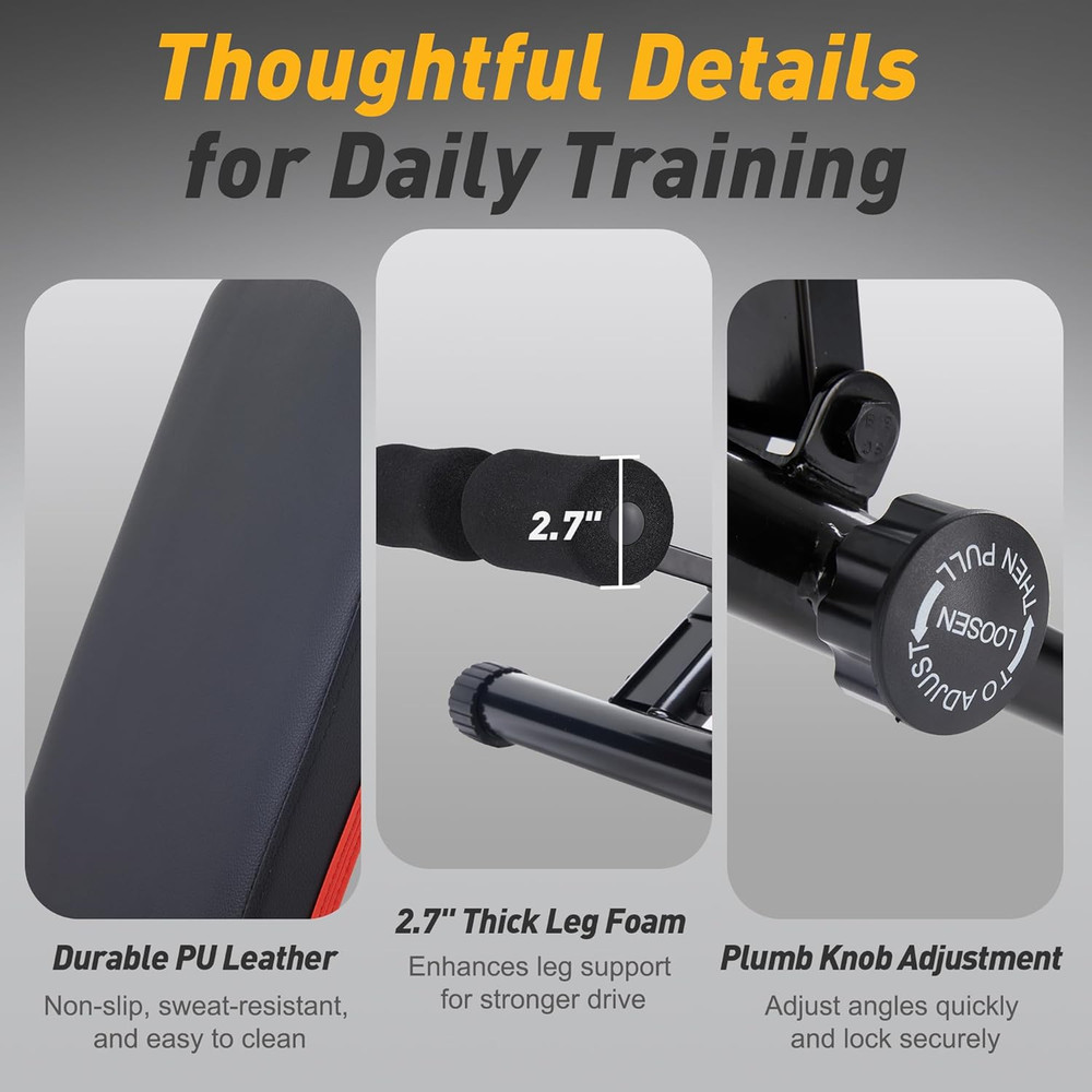 Adjustable Weight Bench, Workout Bench 795 Lbs Capacity with 72 Multi-Position S