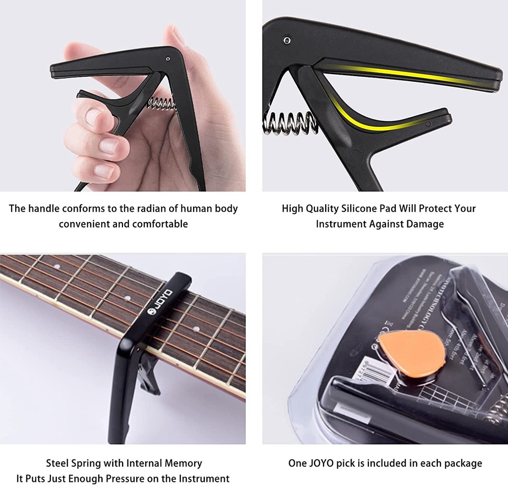 2PCS Guitar Capo Trigger Quick Change Guitar String Instrument Clamp +Free Pick