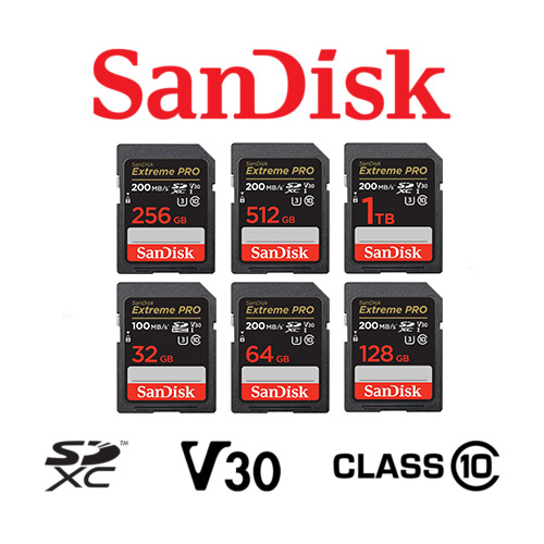 Sandisk SD Extreme PRO 32GB 64GB 128GB 256GB 512GB 1TB Memory Card Nikon Canon