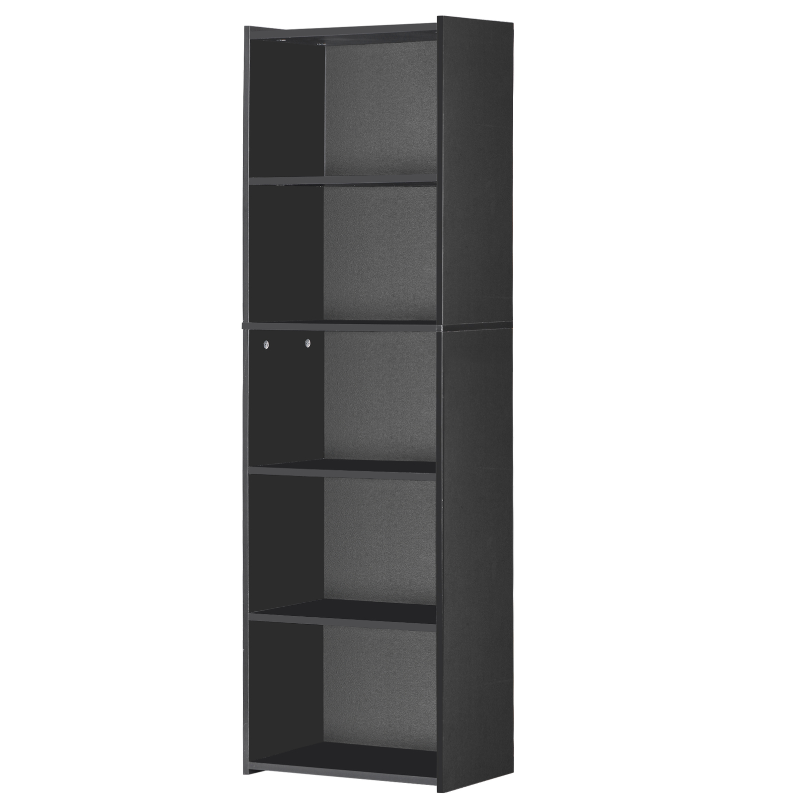 5-Tier Bookcase Freestanding Wood Open Bookshelf Storage Rack for Bedroom Black