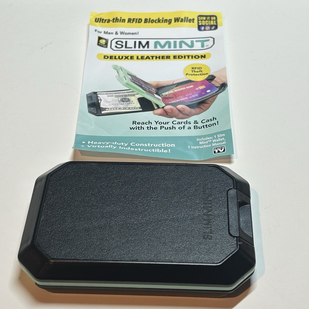 Slim Mint Ultra-Thin leather  RFID-Blocking Wallet (New)
