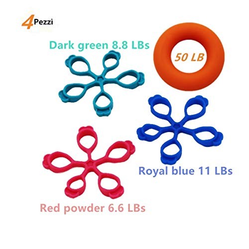 4PCS Finger Stretcher Hand Resistance Bands Hand Extensor Exerciser Finger