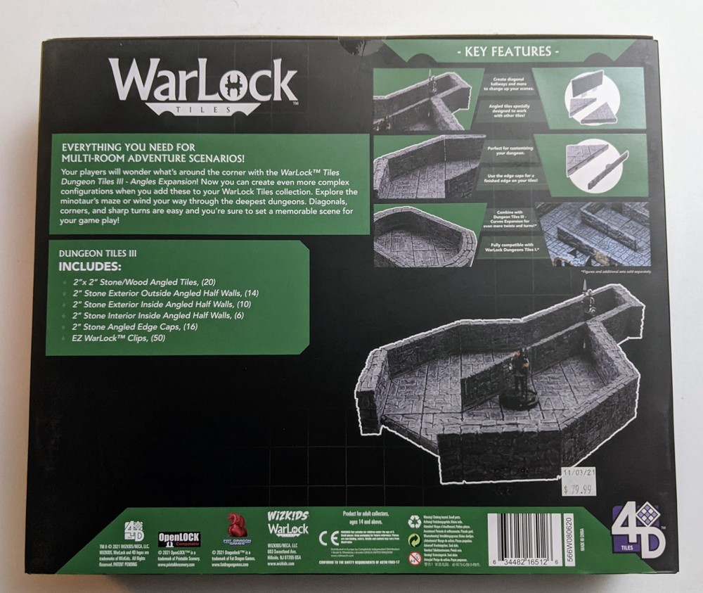 NEW - WarLock Tiles: Dungeon Tile III - Angles