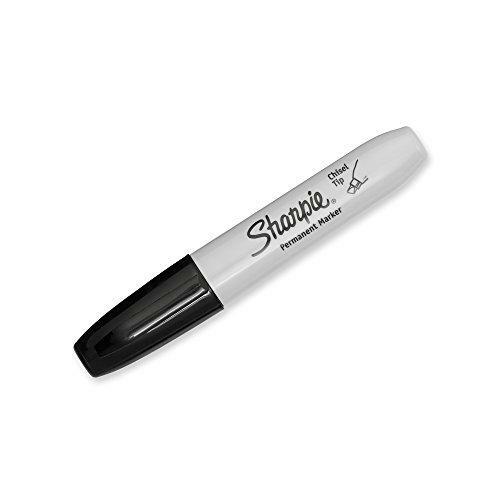 Sharpie Chisel Tip Permanent Markers; Permanent Ink Marks On Paper, 12ct black