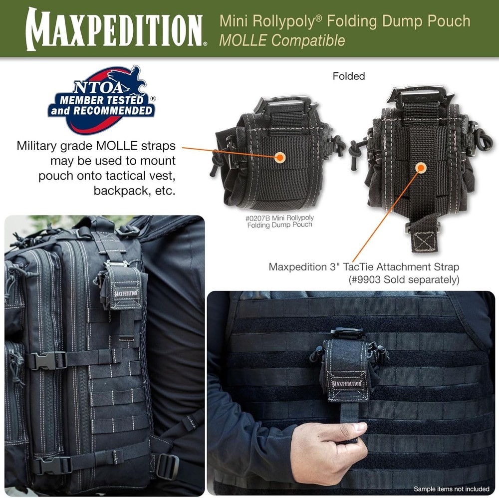 MAXPEDITION Mini Rollypoly Folding Dump Pouch One Size, Black