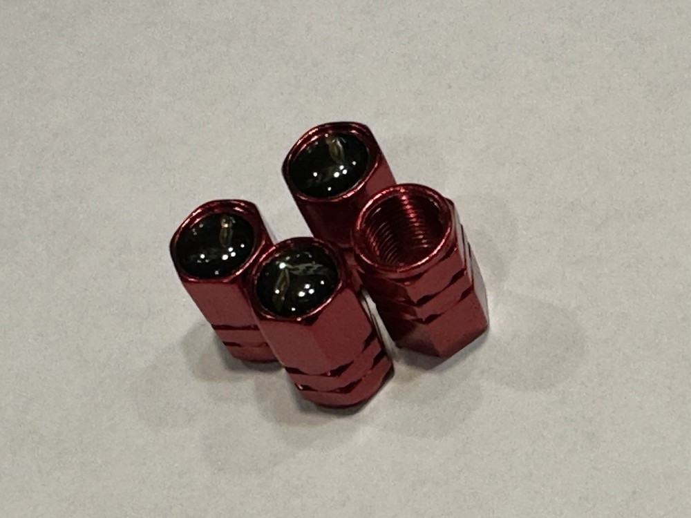 Red Corvette Tire Valve Stem Caps