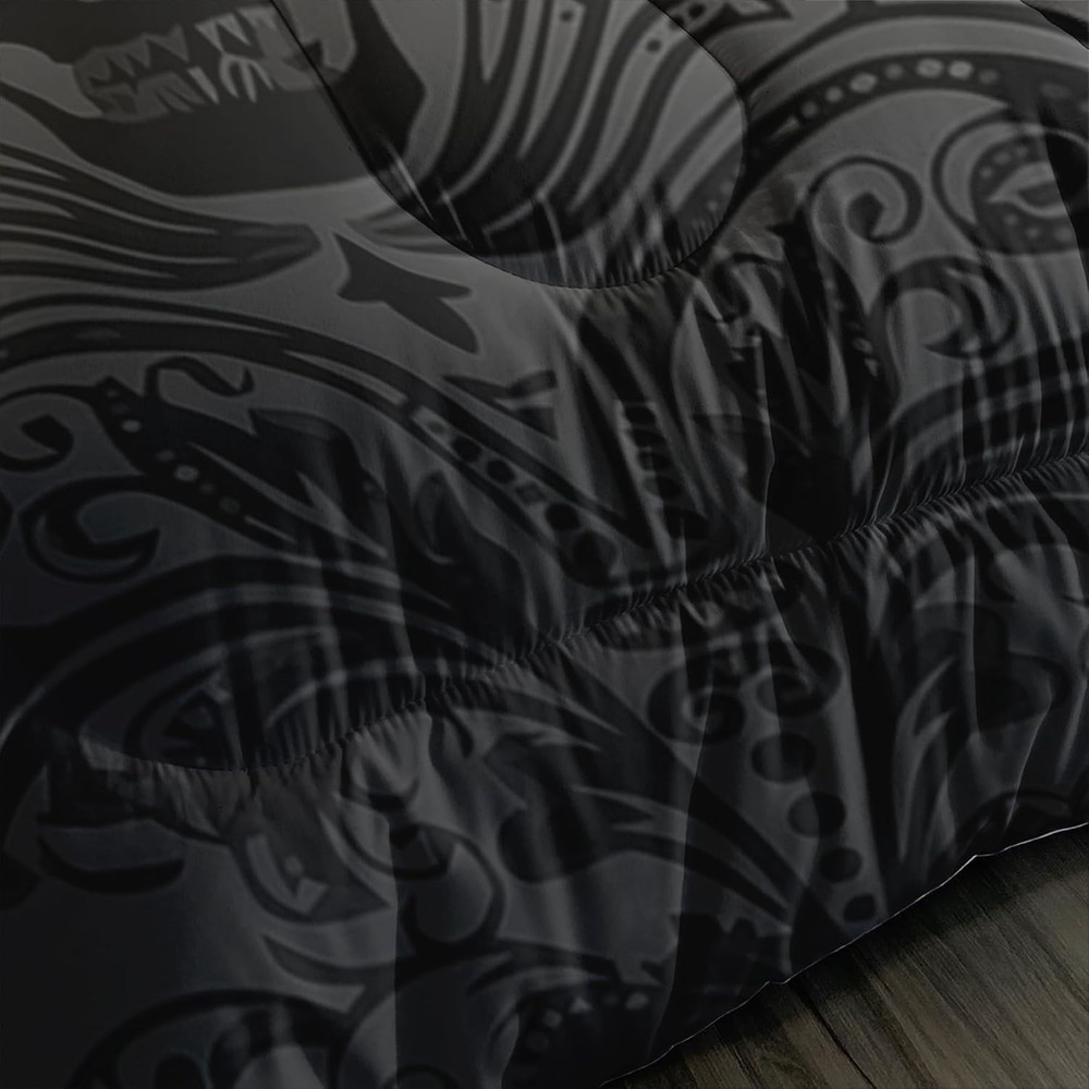 Skull Bedding Set Queen Size,Goth Bedding Sets Queen with Comforter,Skull Comfor