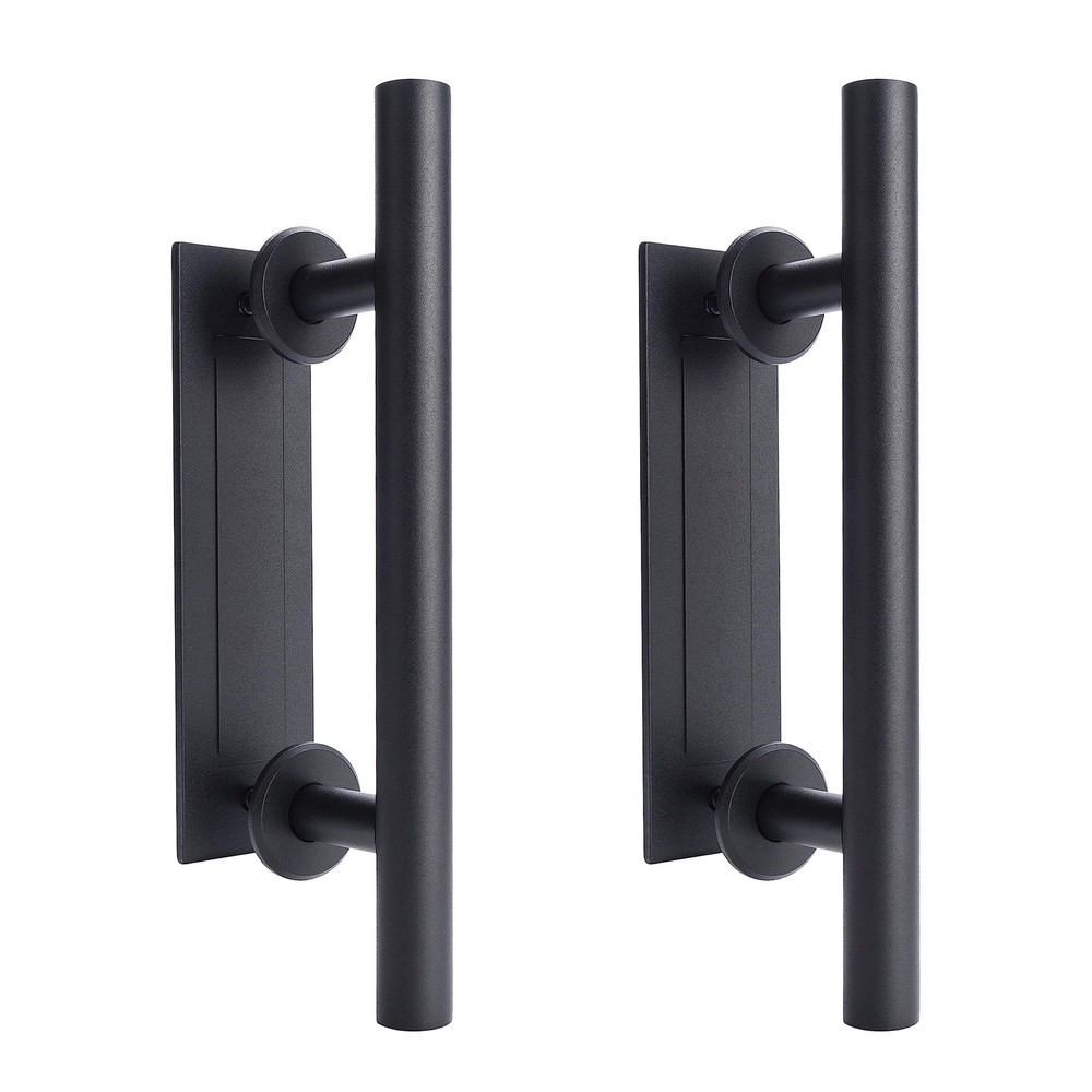 Wright Products Barn Door Pull Handle Set - Matte Black Interior Flush Mount