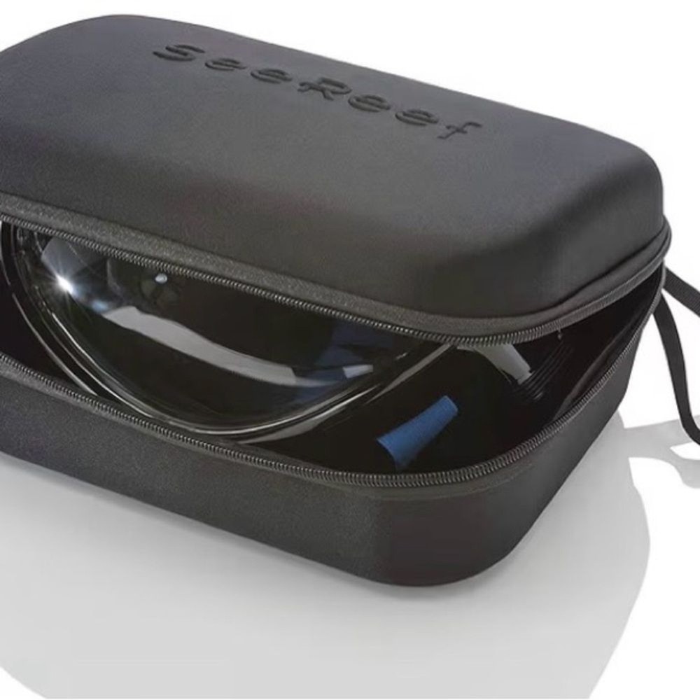 SEE REEF Black Full Face Snorkel Mask with Case
