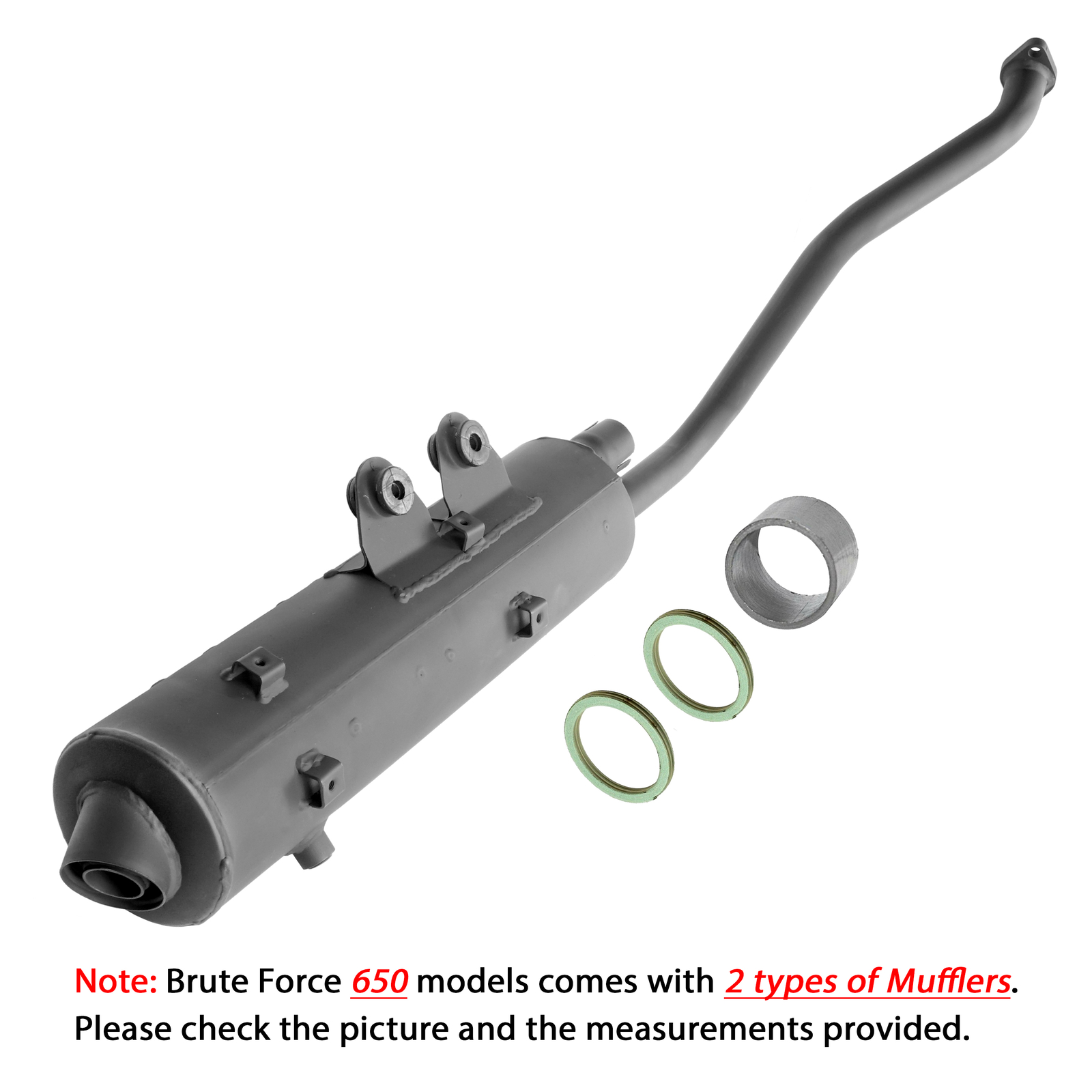 Exhaust Muffler W/Gasket For Kawasaki Brute Force 650 KVF650D KVF650 D 4X4 05-13