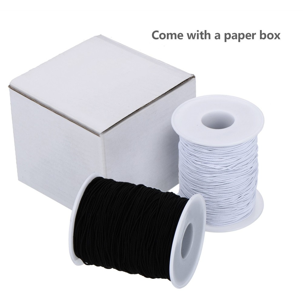 Outus Elastic String for Bracelets Making,2 Rolls 0.8 mm Bracelet White