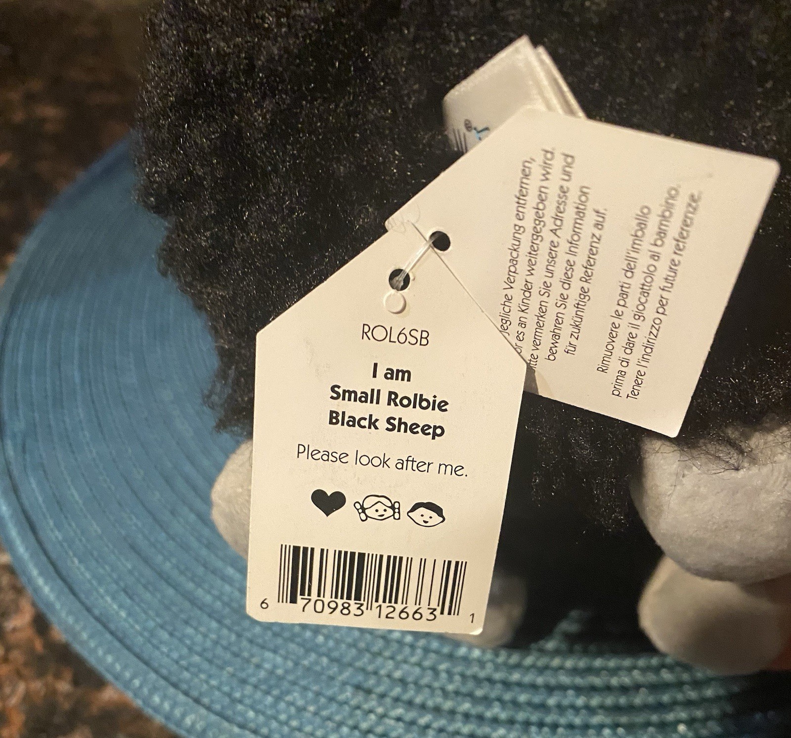 HTF JELLYCAT Rolbie Black Sheep 8" Retired Plush Stuffed Toy New With Tags