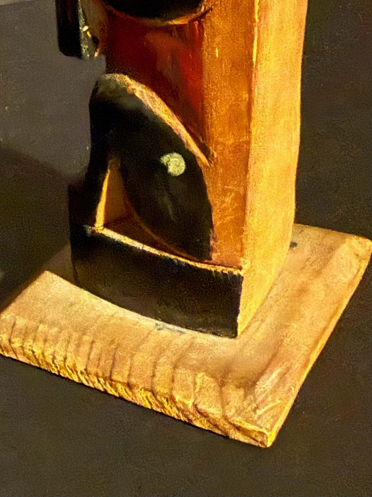 BEAUTIFUL 1930s AK/NW COAST CARVED & PAINTED CEDAR 3-FIGURE TOTEM POLE,EXCELLENT