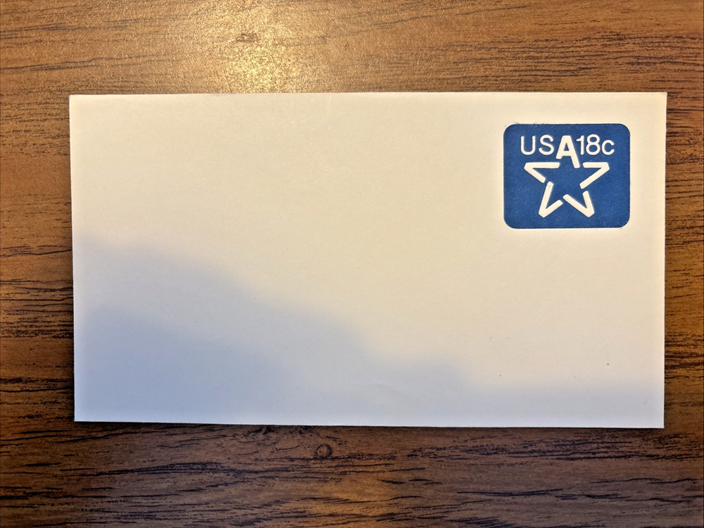 1981 18c Blue Star Postal Stamped Envelope #U593