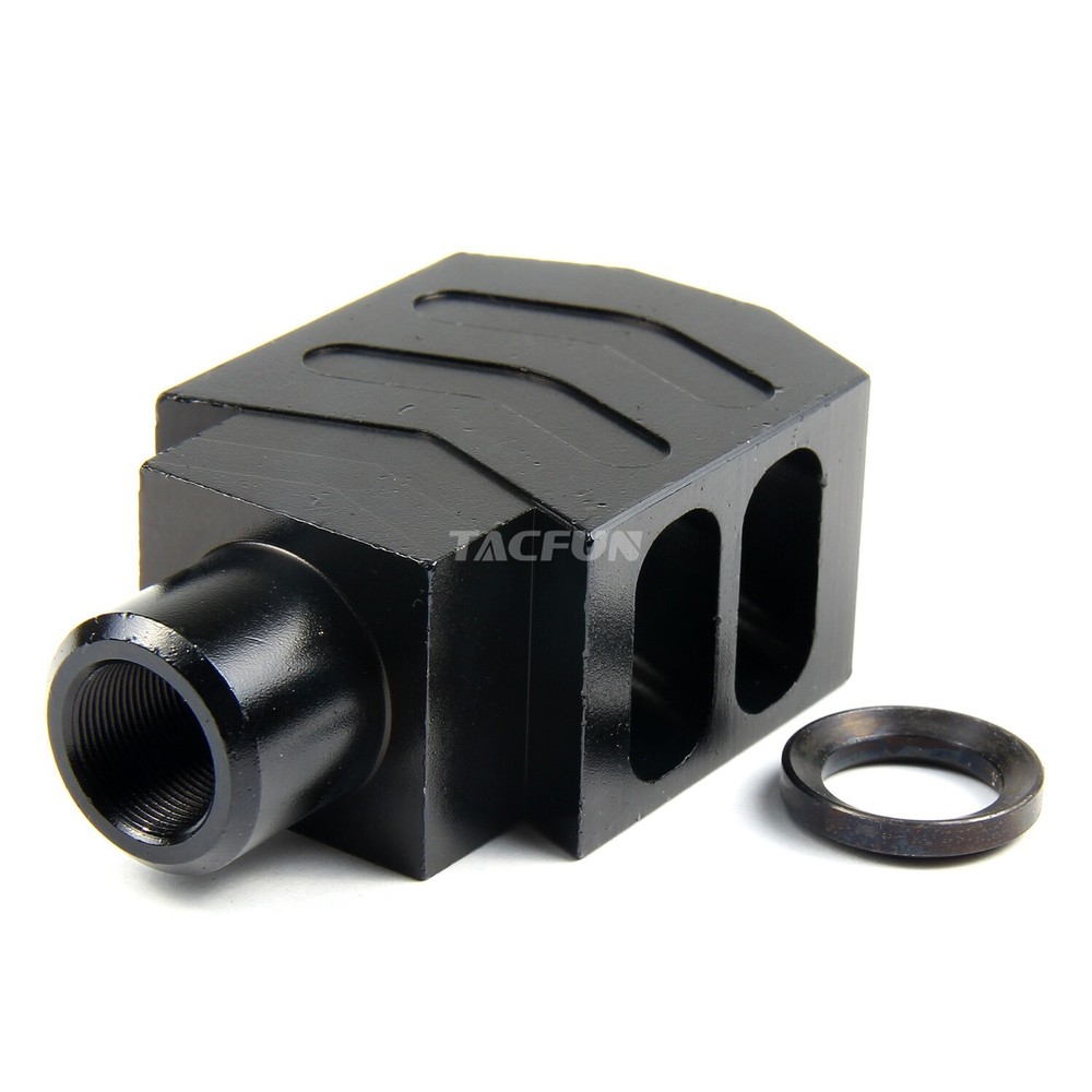 Compact Tanker Style Muzzle Brake 1/2x36 TPI for 9MM