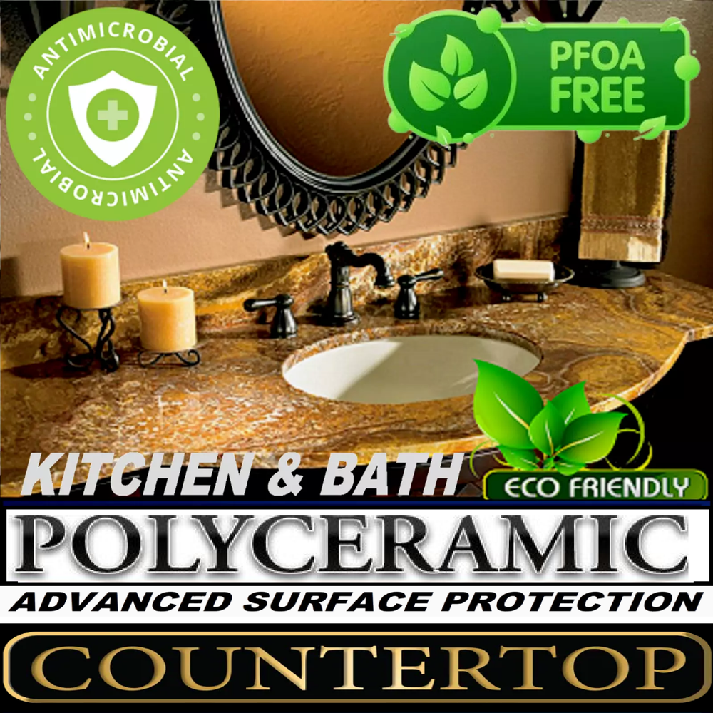 STONE SEALER POLYCERAMIC CLEAR COATING ETCH & STAIN RESISTANT