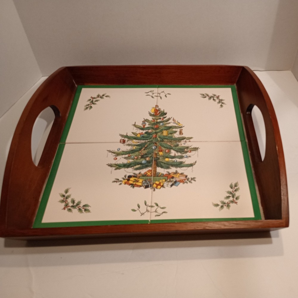 Christmas Tree Spode Four Tile Tray