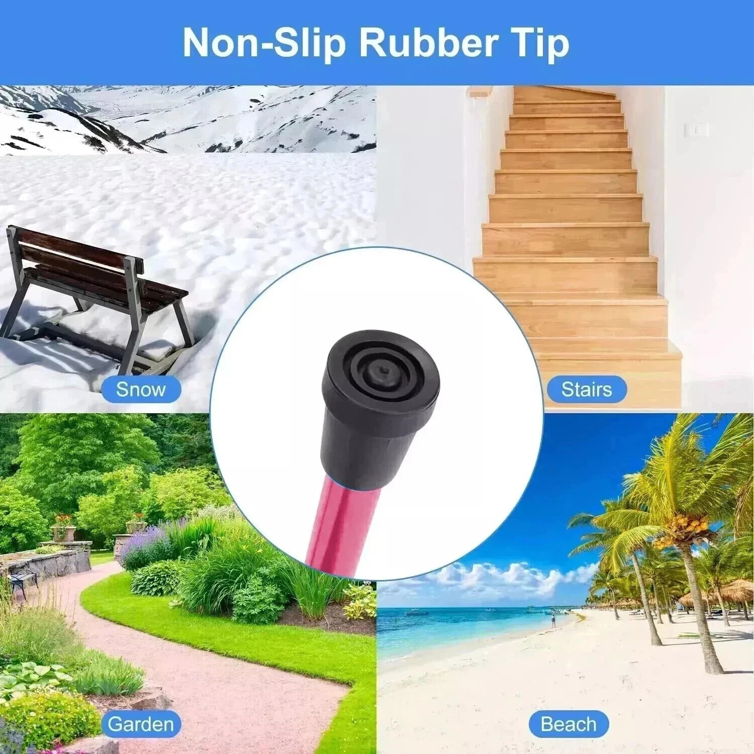 Cane Walking Stick Adjustable Folding walking Aluminum Collapsible Travel Hiking