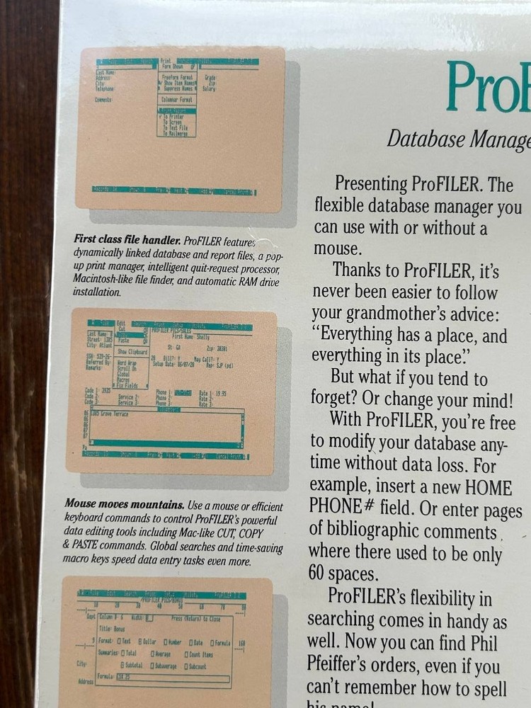 Pinpoint ProFILER Database Manager and Report Generator for Apple Macintosh