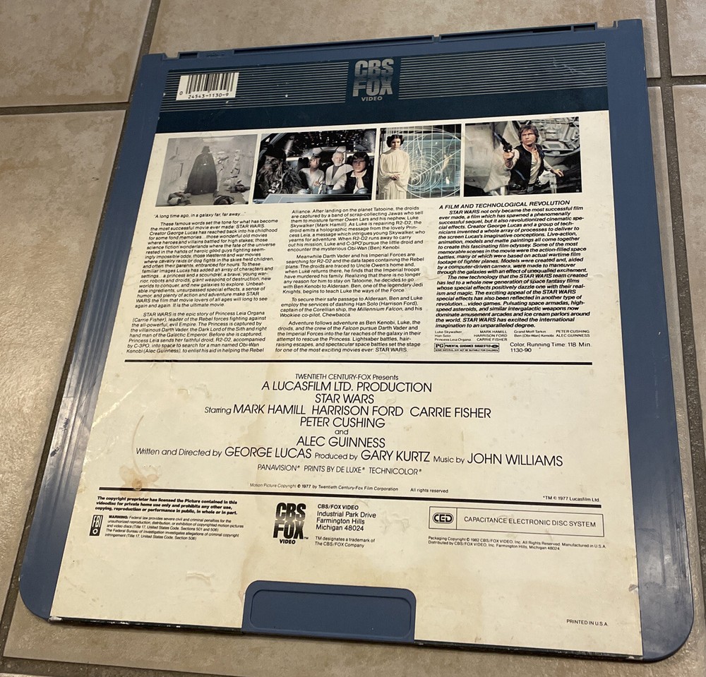 CBS Fox Video Capacitance Electronic Disc System Star Wars