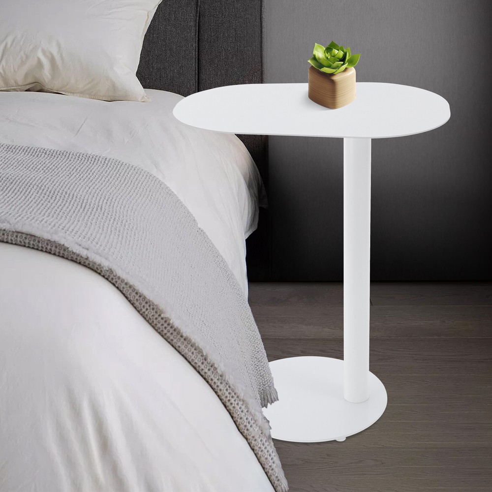 C-shaped Side Table, Iron End Table, Couch Side Table, Bedside Table 20*14-inch