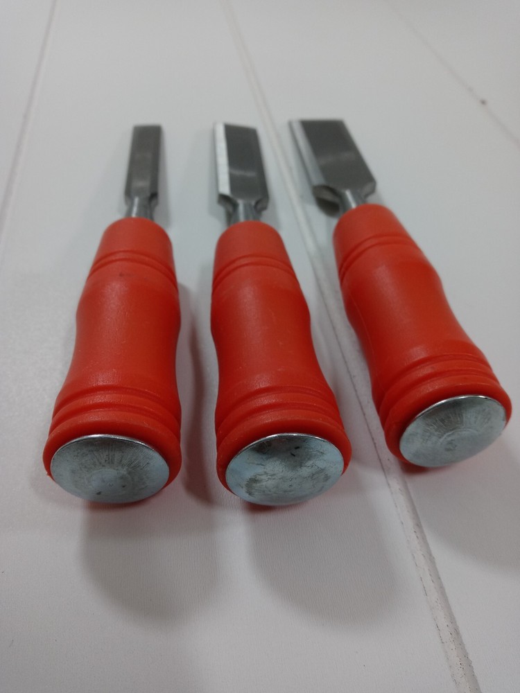 Sheffield 3 Pc Chisel Set Plastic Handles 1", 3/4", 1/2" New