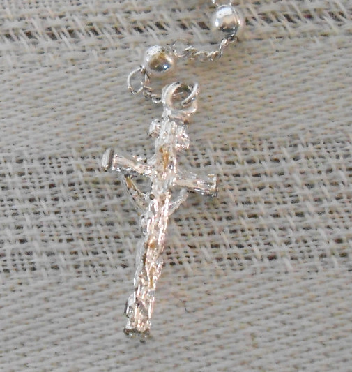 Ferlon 18k white GF rosary