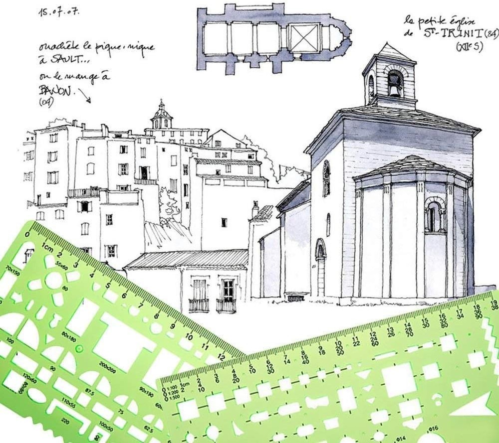 11pc Geometric Drawing Template Set Plastic Drafting Stencils School & Office