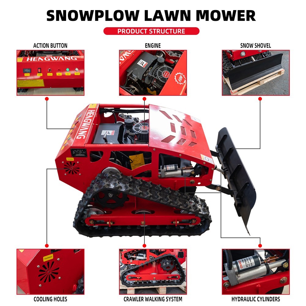 Remote control lawn mower sale！ Robot lawn mower, crawler snow shovel 9HP HW224