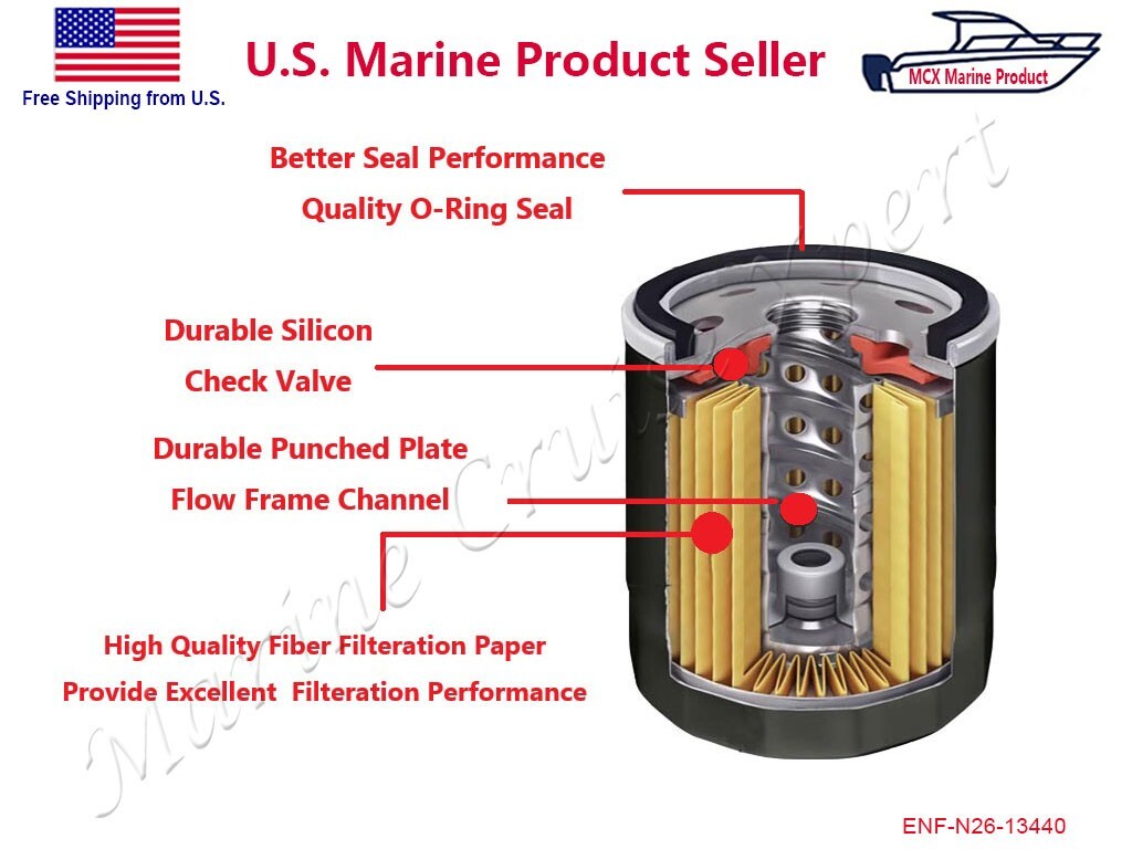 Yamaha Outboard Oil Filter 200-350HP N26-13440-00 N26-13440-02 N26-13440-03