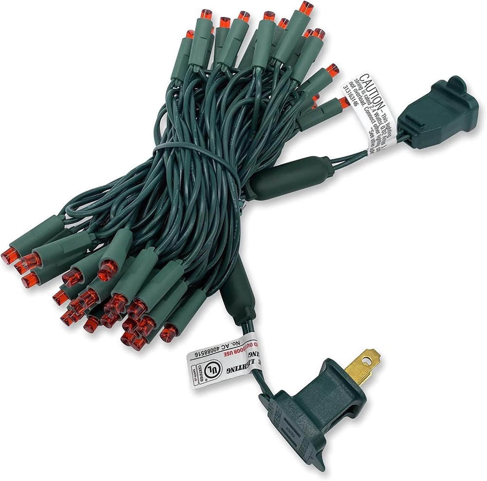 4 pack - 5mm - LED String Lights - 4" spacing - Green wire (6 Colors)