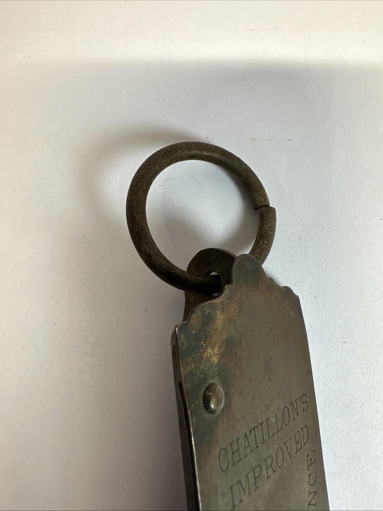 Antique Chatillon Brass 25lb Hanging Scale