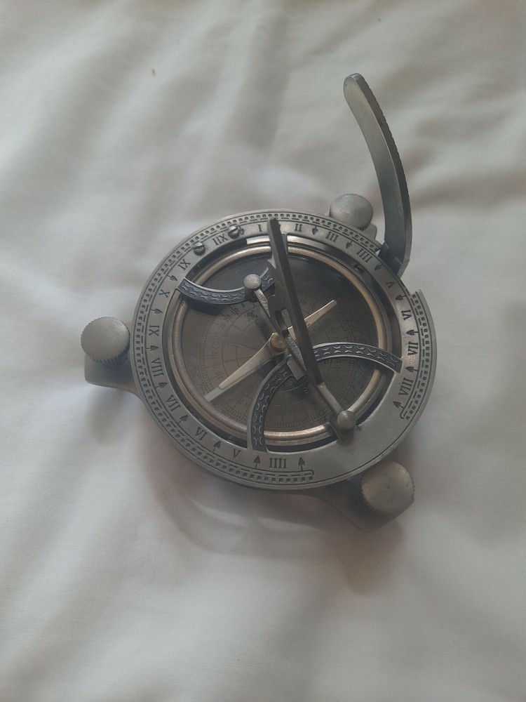 Brass vintage compass maritime sundial compass