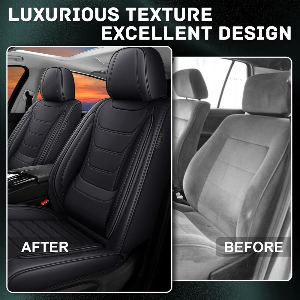 Full Coverage Seat Covers for Escape 2008-2026 Waterproof Front Set Black