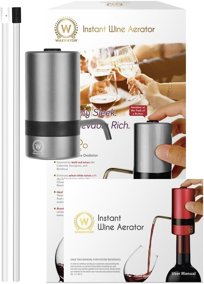 Waerator W2 Instant 1-Button Electric Wine Aerator Pourer Spout Automatic Wine D