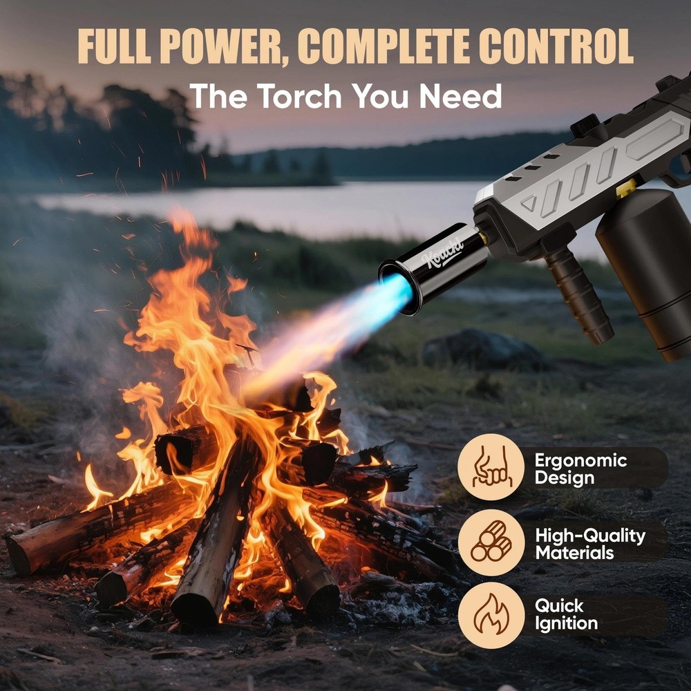 Powerful Propane Torch, Blow Torch with Adjustable Flame, Flamethrower Kitche...