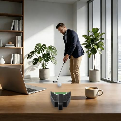 Golf Ball Returner with 2 Bonus Golf Balls - Auto Return Practice Device for