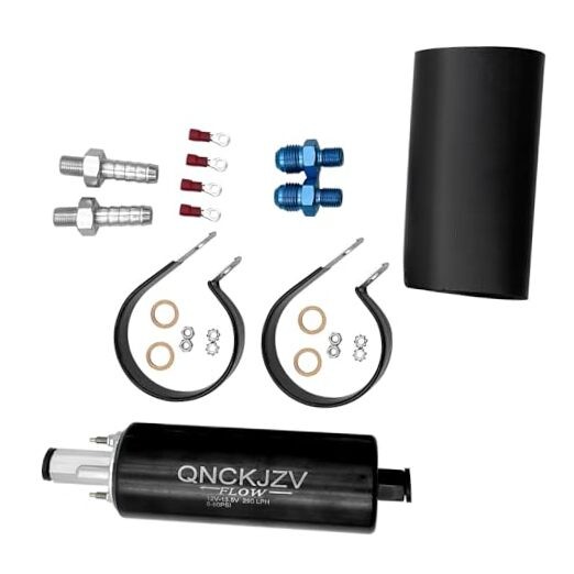 High Flow 290LPH Inline Fuel Pump with Installation Kit - Replacement for