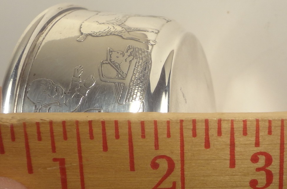 e1900's R. BLACKINTON & CO. sterling silver NURSERY RHYME BABY BOWL marked #219