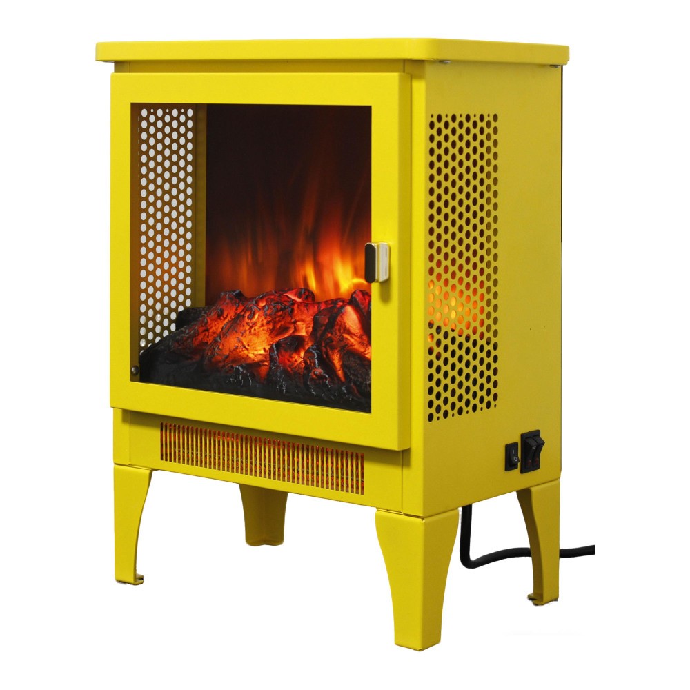 Freestanding Electric Fireplace Heater with 3D Flame Effect