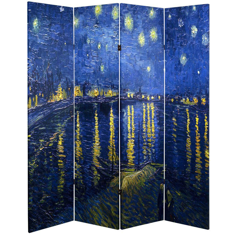 6 Ft. Printed 4-Panel Room Divider
