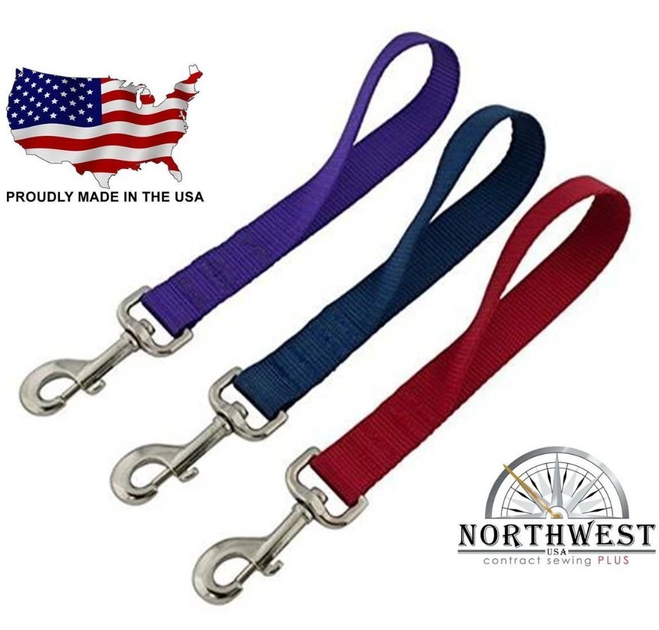 Nylon Dog Traffic Leash Training Lead – Short Handle – 12", 18", 24" – 3/4" & 1"