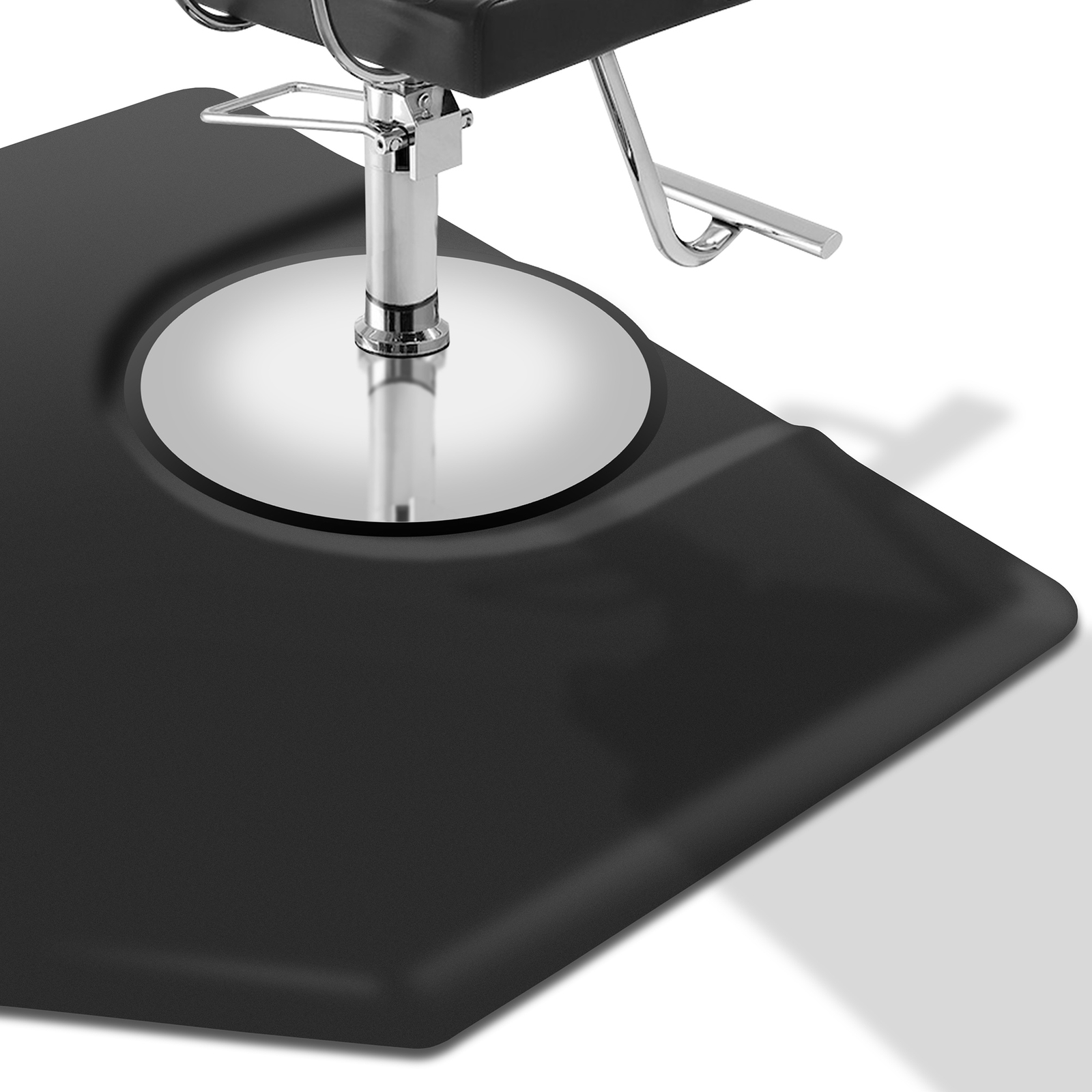 4' x 5' Hexagonal Anti-Fatigue Salon Barber Chair Floor Mat - 1" Thick