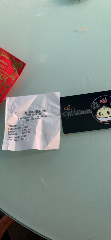 DIM SUM GARDEN  Gift CARD 