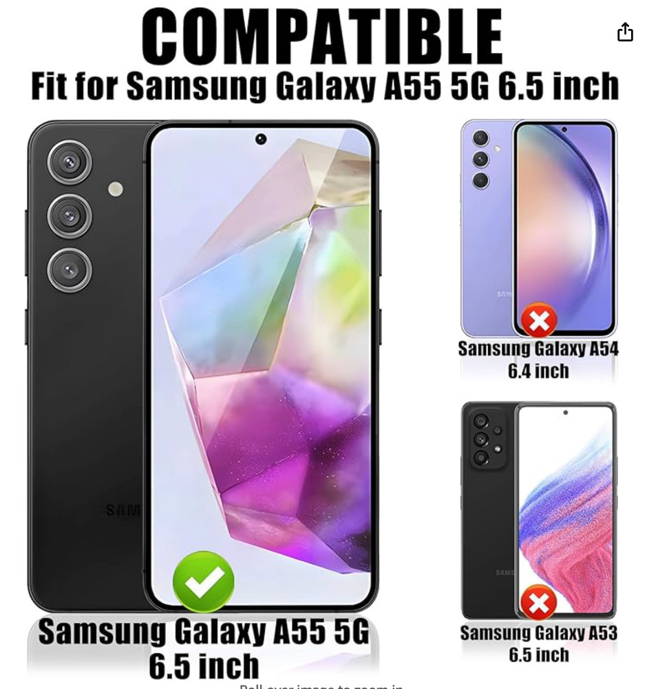 3 Pack Screen Protector for Samsung Galaxy A55 5G with 3 Pack Camera Lens Protec