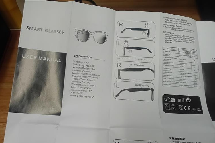 smart glasses with wireless headset